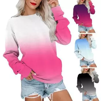 Женская весенняя толстовка с длинными рукавами и круглым вырезом, свободная теплая хлопковая эластичная манжета с 3D принтом, женская толстовка, женская одежда M