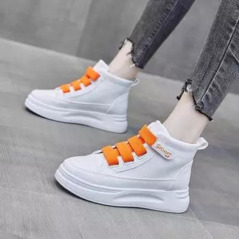 Женская весна и осень высокие нескользящие корейские туфли студенческие спортивные повседневные туфли 40 зелёный