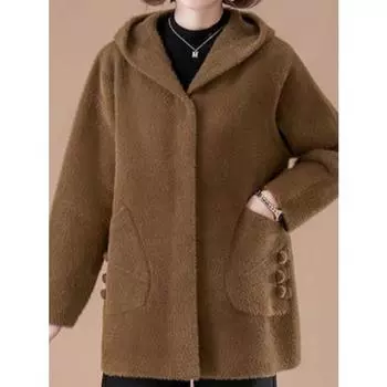 Женская весна осень и зима тонкая часть большого размера короткий кардиган однотонная куртка повседневная верхняя одежда с капюшоном 5XL