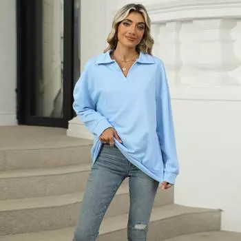 Женская весна-осень с длинным рукавом и лацканами, однотонная тонкая толстовка с капюшоном, топ XXL чёрный