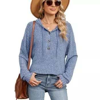 Женская весна осень с длинным рукавом с капюшоном однотонная тонкая толстовка с капюшоном топ S чёрный