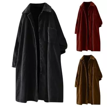 Женская ветровка с длинными рукавами и лацканами Женское однобортное пальто L чёрный