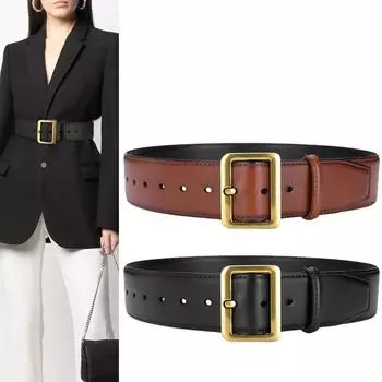 Женская ветровка с широким поясом в стиле ретро и манжетой на талии чёрный