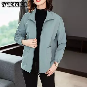 Женская ветровка, весна-осень, новый плащ, модный повседневный женский пиджак средней длины большого размера, пальто для мам M зелёный