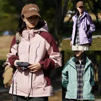 Женская ветровка, водонепроницаемая походная куртка, походные охотничьи куртки, унисекс, полевая рыболовная куртка, тактическая альпинистская куртка, дождевик M фиолетовый
