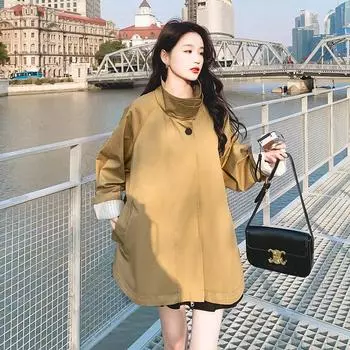 Женская ветровка, женское пальто средней длины, новое повседневное пальто на весну и осень S