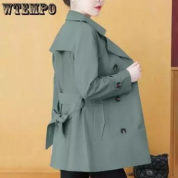 Женская ветровка, женское весенне-осеннее модное повседневное универсальное пальто средней длины, женское пальто M чёрный