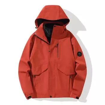 Женская ветрозащитная флисовая куртка для активного отдыха на открытом воздухе - теплая подкладка «три в одном» XL хаки