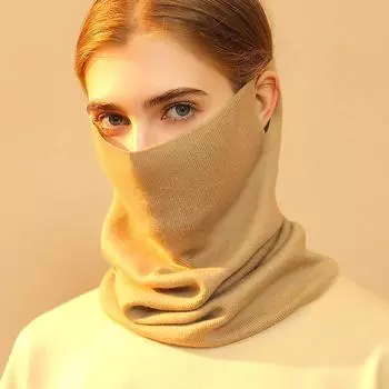 Женская ветрозащитная вязаная шапка, повязка на голову, теплая маска для лица, многофункциональный шарф, мягкий зимний зимний шарф на открытом воздухе