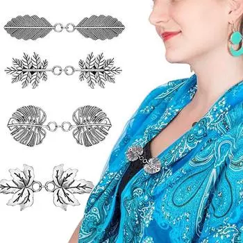 Женская винтажная дорожная одежда, аксессуары, броши, набор из пары, зажимы для джемпера, зажимы для шарфа из сплава