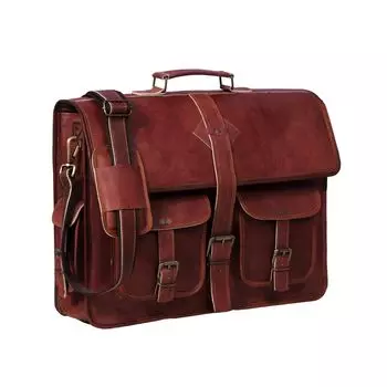 Женская винтажная коричневая сумка из натуральной кожи ручной работы, мужская сумка-мессенджер, сумка для ноутбука 18 x 13 x 5 in коричневый