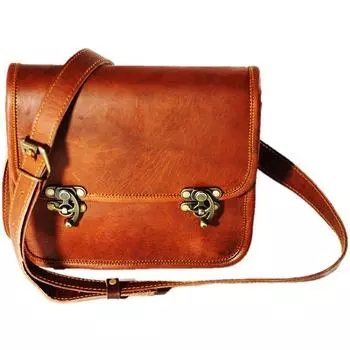 Женская винтажная кожаная сумка через плечо, повседневная сумка через плечо, сумка-мессенджер 11 x 9 x 3 in коричневый