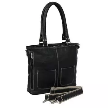 Женская винтажная кожаная сумка через плечо ручной работы, повседневная сумка через плечо, сумка через плечо 16 x 12 x 4 in чёрный