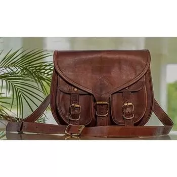 Женская винтажная кожаная сумка-мессенджер коричневая стильная кожаная сумка 10 x 13 x 3.5 in коричневый