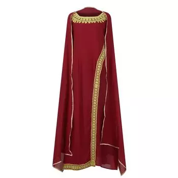 Женская винтажная кружевная и кружевная лоскутная нерегулярная юбка с круглым вырезом и длинными рукавами, накидка, шифоновая длинная юбка XL винный