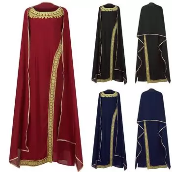 Женская винтажная кружевная и кружевная лоскутная нерегулярная юбка с круглым вырезом и длинными рукавами, накидка, шифоновая длинная юбка XL винный