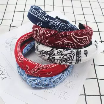 Женская винтажная повязка для волос, женская эластичная повязка для волос с узлом, широкая повязка на голову с витой тканью, тюрбан, вязаные повязки на голову