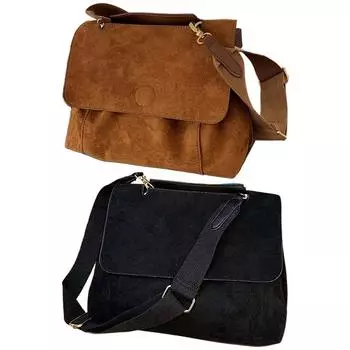 Женская винтажная сумка через плечо, большая вместимость, универсальная сумка через плечо, однотонная повседневная сумка через плечо, женская сумка для свиданий коричневый