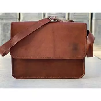 Женская винтажная сумка через плечо из натуральной коровьей кожи для ноутбука, компьютера 10 x 13 x 4 in коричневый