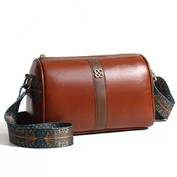 Женская винтажная сумка из искусственной кожи, маленькая сумка-подушка, сумка через плечо «Бостон», большая вместимость, женская сумка через плечо