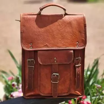 Женская винтажная сумка из козьей кожи коричневого цвета через плечо 10 x 13 x 4 in коричневый