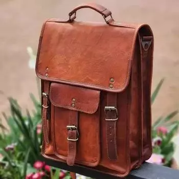 Женская винтажная сумка из козьей кожи коричневого цвета через плечо 10 x 13 x 4 in коричневый