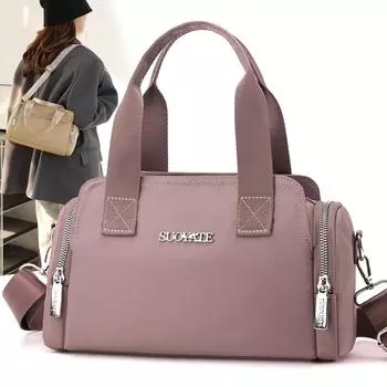 Женская винтажная сумка из нейлона для подростков, сумки через плечо, сумки-мессенджеры Boston, женская повседневная сумка через плечо, кошелек чёрный