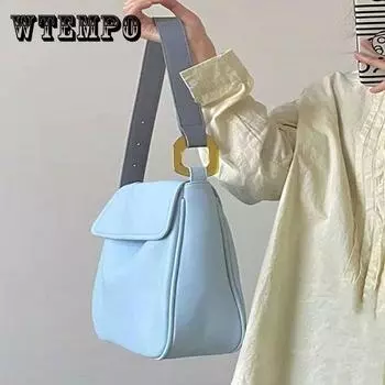 Женская винтажная сумка на одно плечо, однотонная повседневная сумка-мессенджер, элегантная сумка большой вместимости 30*8*27cm бежевый