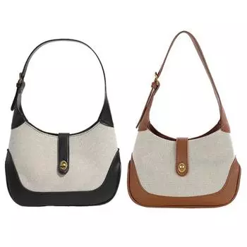 Женская винтажная сумка на плечо контрастного цвета, большая сумка для пельменей, модная французская сумка для подмышек, сумка-портфель, сумка-хобо, осенне-зимний кошелек чёрный