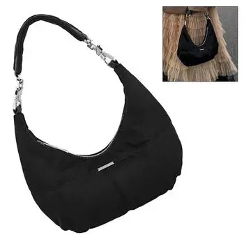 Женская винтажная сумка под мышками, универсальная сумка через плечо на молнии, повседневная сумка-тоут, модная стильная сумка для девочек чёрный