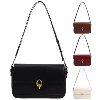 Женская винтажная сумка-тоут из искусственной кожи, сумка подмышки, повседневная сумка через плечо с клапаном, сумка-хобо подмышки, осенне-зимний кошелек белый