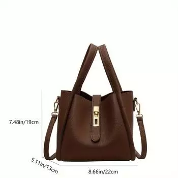 Женская винтажная сумка-ведро, однотонная сумка через плечо через плечо, модная универсальная пригородная сумка (7,48 дюйма х 5,71 дюйма х 8,66 дюйма) чёрный