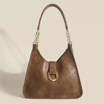 Женская винтажная тканая сумка из мягкой кожи на плечо, подмышки, универсальная пригородная сумка, женская сумка через плечо One Size