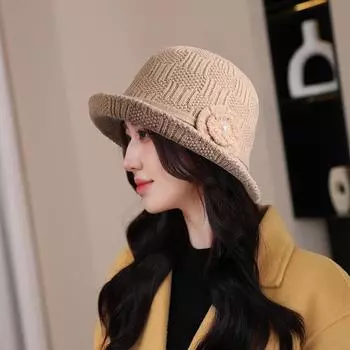 Женская винтажная вязаная панама 1920-х годов - зимняя шляпа-котелок для рыбака, круглая панама для женщин One size чёрный