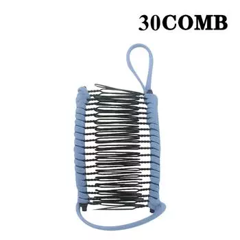 Женская винтажная заколка для волос, рождественский аксессуар для волос, эластичная расческа-банан L синий