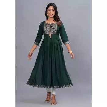 Женская вискозная этническая вышитая курта праздничная одежда Болливуд топ туника курти платье VF-20207 M-38