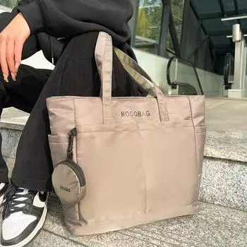 Женская вместительная городская простая сумка через плечо, тканевая сумка для отдыха и поездок на работу чёрный