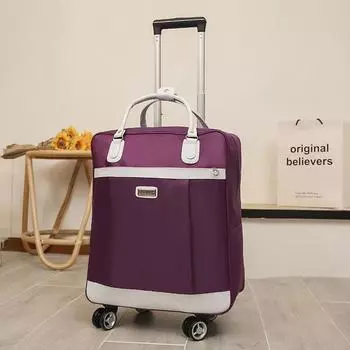 «Женская вместительная легкая водонепроницаемая сумка на колесах — дорожный багаж в корейском стиле для коротких поездок» Medium (2-Wheel Fixed)