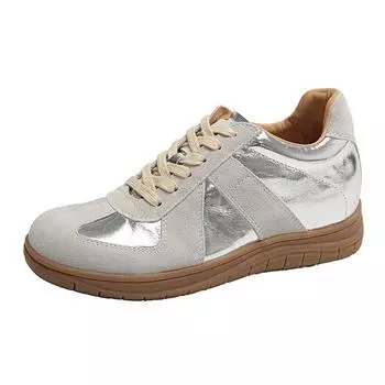 Женская внутренняя обувь, увеличивающая рост, кроссовки, дышащая спортивная обувь 4 см для женщин, повседневная модная обувь для активного отдыха на открытом воздухе для женщин 35 бежевый