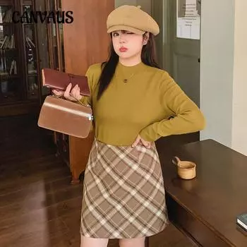 Женская водолазка больших размеров с длинными рукавами и вязаным свитером XL чёрный