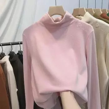 Женская водолазка с длинным рукавом из двухстороннего бархата: Уютный топ осень/зима 2023