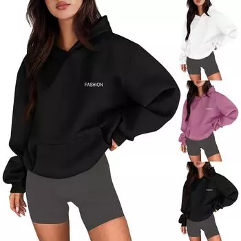 Женская водолазка с капюшоном, свободный свитер с длинным рукавом и завязками на талии, женская толстовка L бежевый