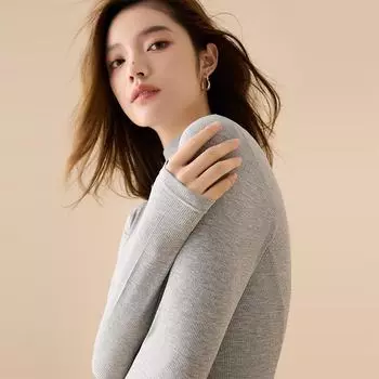 Женская водолазка средней высоты белого и черного цвета 2024 года на осень/зиму L (110-120 catties) белый