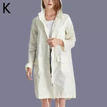 Женская водонепроницаемая куртка плащи повседневная с капюшоном уличная мода унисекс длинное пальто 2XL белый