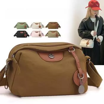 Женская водонепроницаемая нейлоновая сумка через плечо, женская сумка большой емкости, кошелек, женская повседневная сумка-подушка через плечо (20cm<Max Length<30cm) чёрный