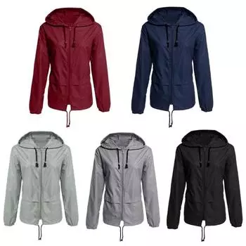 Женская водонепроницаемая одежда с капюшоном и шнурком на открытом воздухе, походная куртка от дождя, куртка S