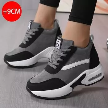 Женская воздушная подушка стелька кроссовки увеличение высоты спортивная обувь высокая попа уличный повседневный обувь для ходьбы 42 белый