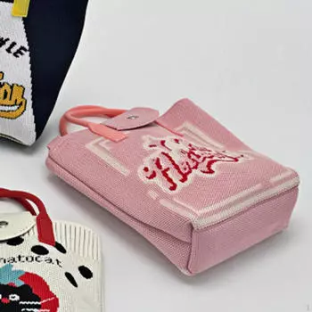 Женская вязаная крючком сумка для телефона с рисунком креативная через плечо для свиданий вечеринок шоппинга Pink Letters