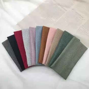 Женская вязаная повязка на голову, однотонная, хлопковая, широкая, тюрбан, скрученная, завязанная, для девочек, повязка на голову, аксессуары для волос, резинки для волос