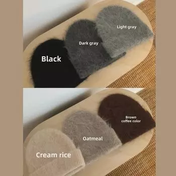 Женская вязаная шапка из шерсти альпака Yulan 2024 — тепло для осени/зимы M (56-58cm) чёрный